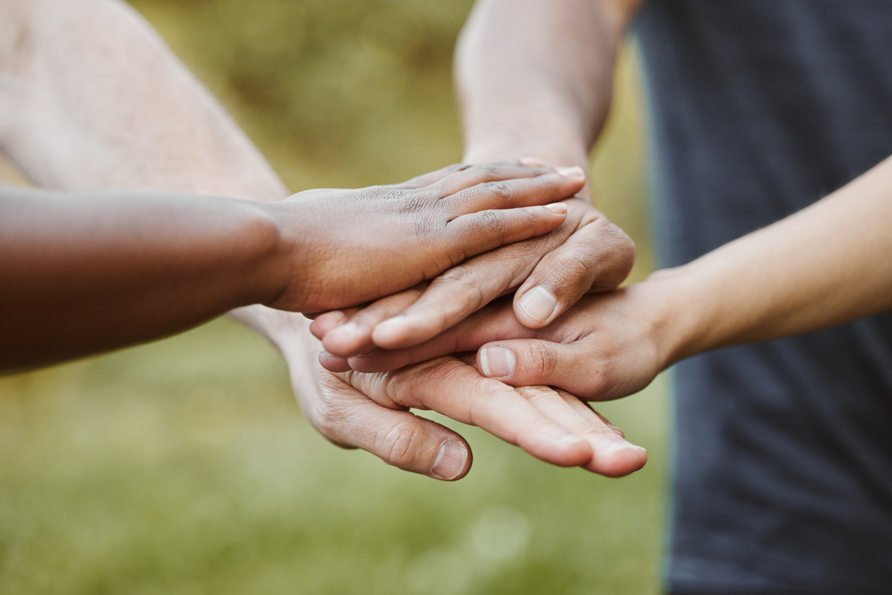 Hands together