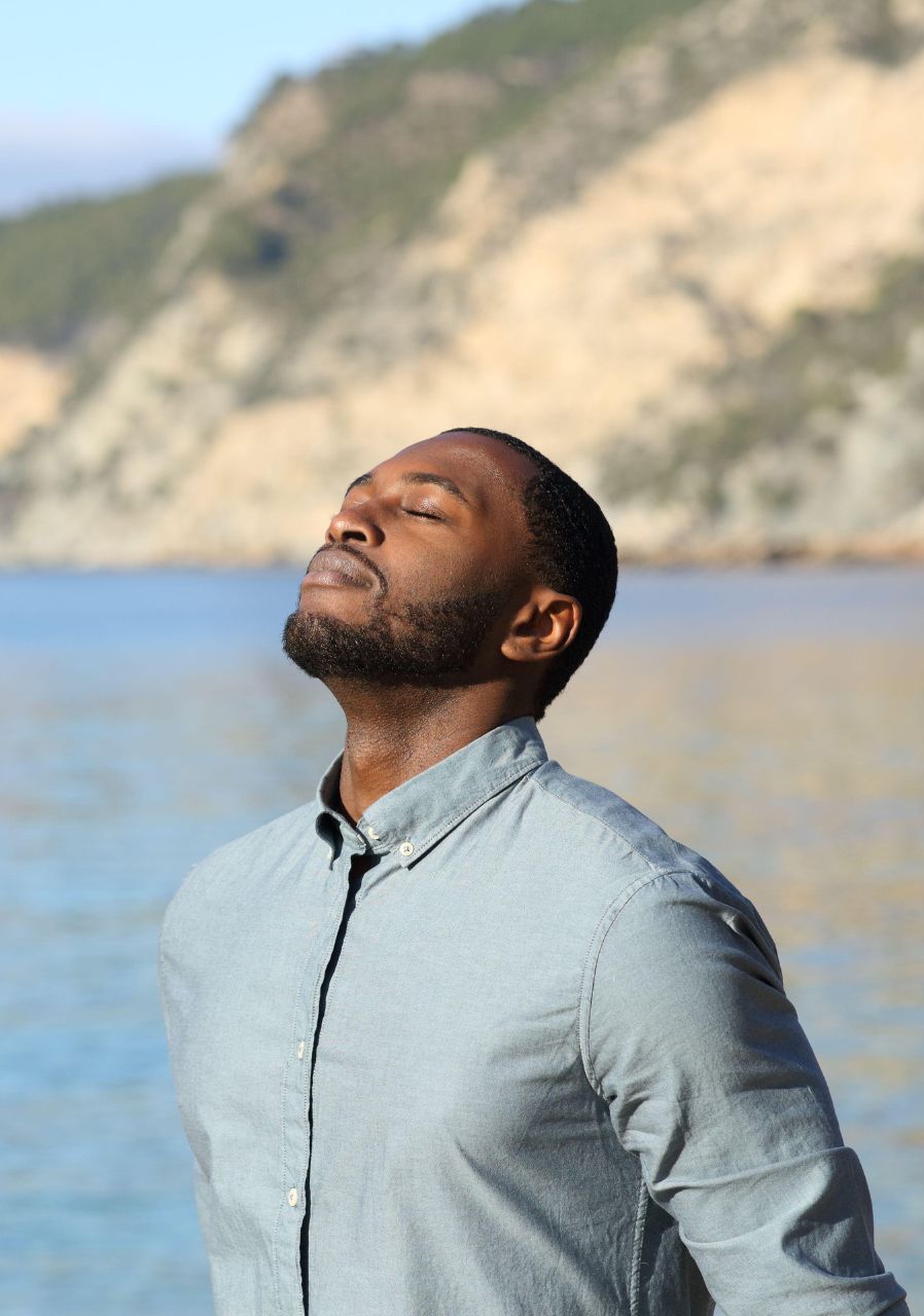 A man enjoying the nature